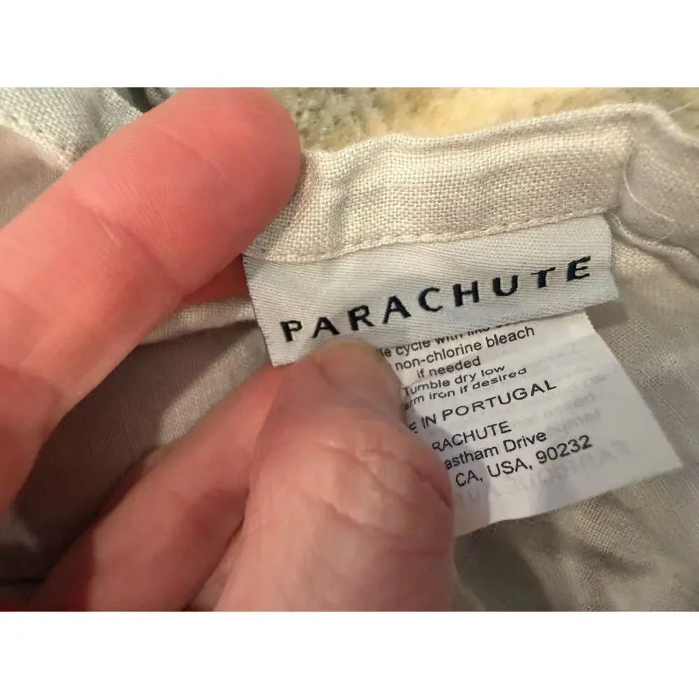 Parachute King/cal King Grey Linen Flat Sheet NEW